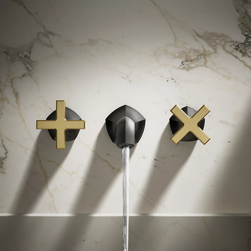 Occasion® Wall-mount bathroom sink faucet Cross handle trim, 1.2 gpm