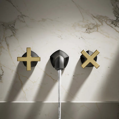 Occasion® Wall-mount bathroom sink faucet Cross handle trim, 1.2 gpm