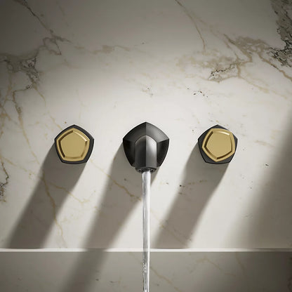 Occasion® Wall-mount bathroom sink faucet Knob handle trim, 1.2 gpm