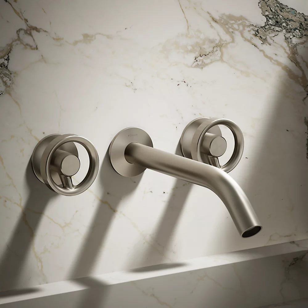Components® Wall-mount bathroom sink faucet Industrial handle trim