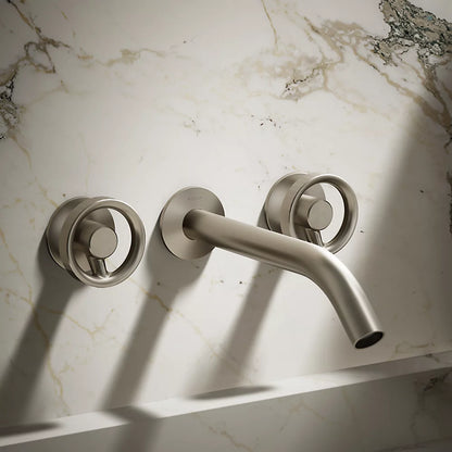 Components® Wall-mount bathroom sink faucet Industrial handle trim
