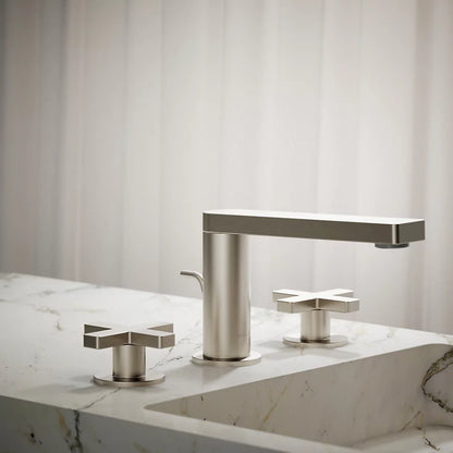 Composed® Widespread bathroom sink faucet with Cross handles, 1.2 gpm