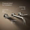 Purist® Wall-mount bathroom sink faucet trim with Lever handles, 1.2 gpm