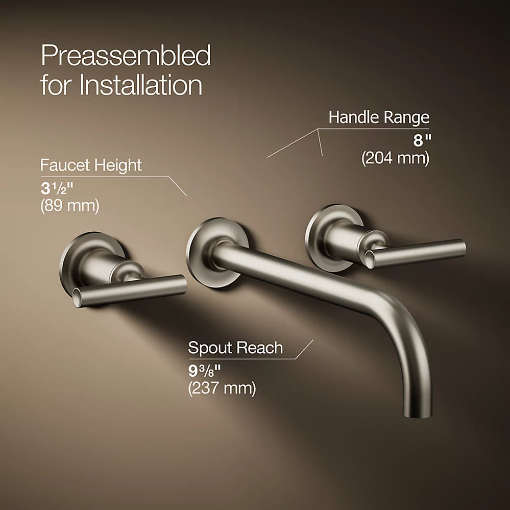 Purist® Wall-mount bathroom sink faucet trim with Lever handles, 1.2 gpm