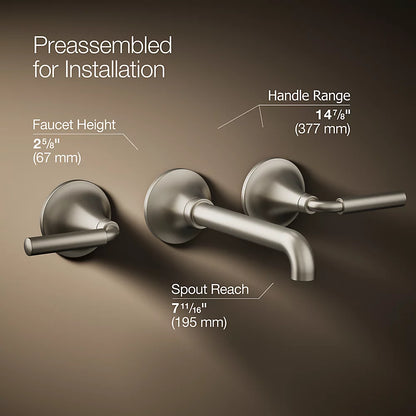 Tone™ Wall-mount bathroom sink faucet trim, 1.2 gpm