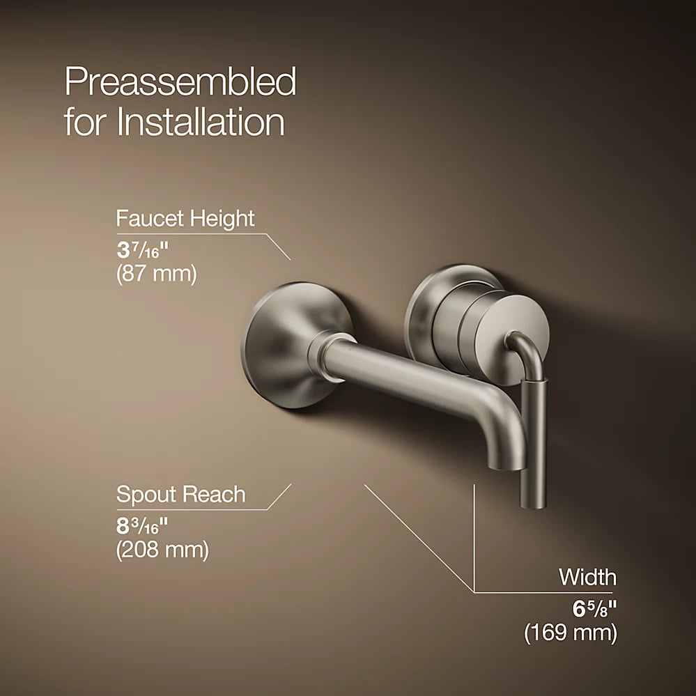 Tone™ Wall-mount single-handle bathroom sink faucet, 1.2 gpm