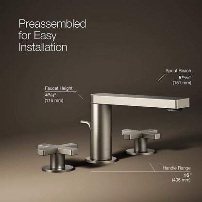 Composed® Widespread bathroom sink faucet with Cross handles, 1.2 gpm
