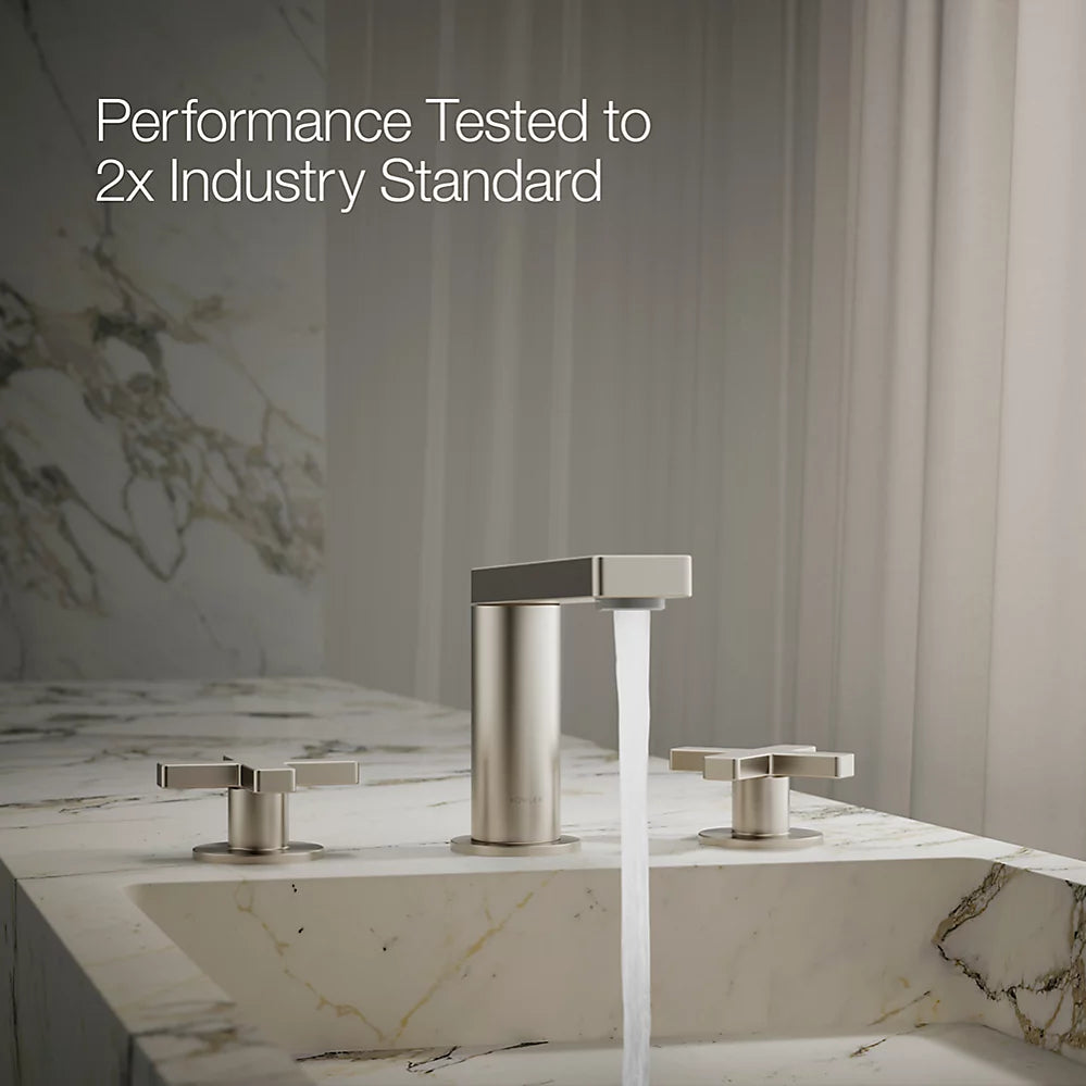 Composed® Widespread bathroom sink faucet with Cross handles, 1.2 gpm
