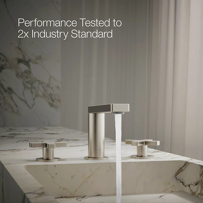 Composed® Widespread bathroom sink faucet with Cross handles, 1.2 gpm