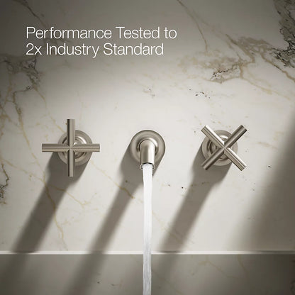 Purist® Wall-mount bathroom sink faucet trim with Cross handles, 1.2 gpm
