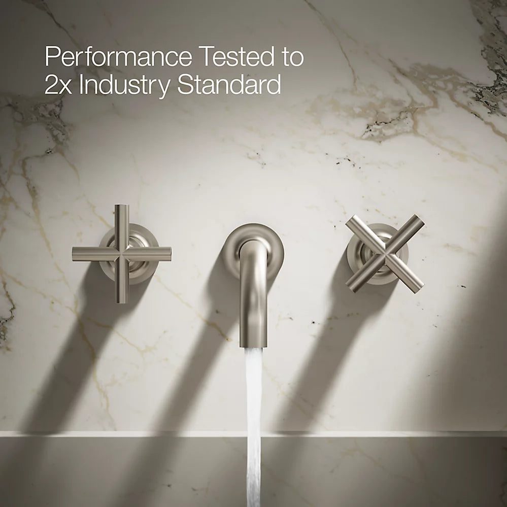 Purist® Wall-mount bathroom sink faucet trim with Cross handles, 1.2 gpm