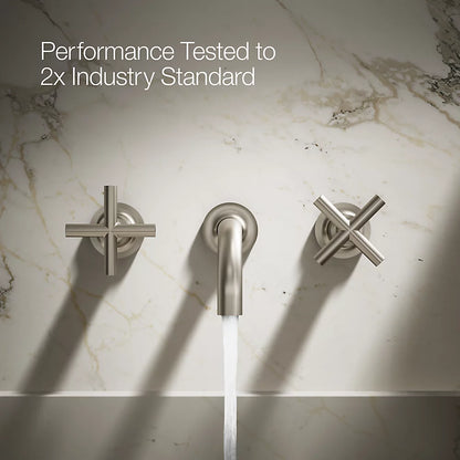 Purist® Wall-mount bathroom sink faucet trim with Cross handles, 1.2 gpm