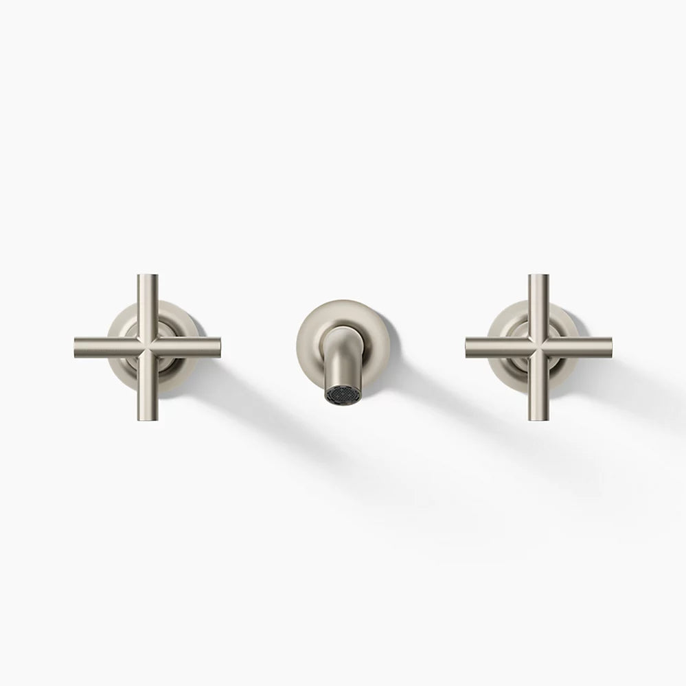 Purist® Wall-mount bathroom sink faucet trim with Cross handles, 1.2 gpm