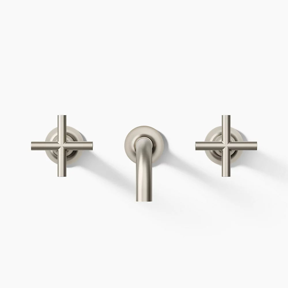 Purist® Wall-mount bathroom sink faucet trim with Cross handles, 1.2 gpm