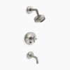 Purist® Rite-Temp® bath and shower trim kit with push-button diverter and cross handle, 2.5 gpm