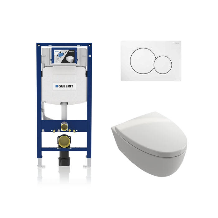 BOCCHI Milano + Geberit Duofix Sigma Wall-Hung Toilet Kit – Seat Included