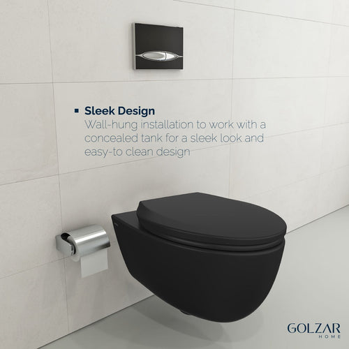 Bocchi Wall Hung Toilet With Seat - Milano - Golzar Home