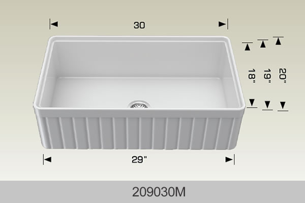 BOSCO 209030M Fireclay Apron Series Sink