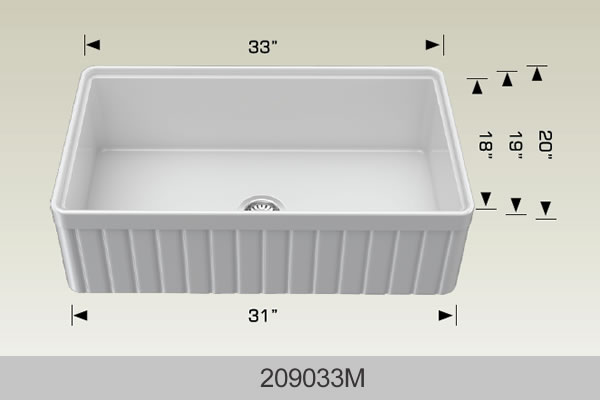 BOSCO 209033M Fireclay Apron Series Sink