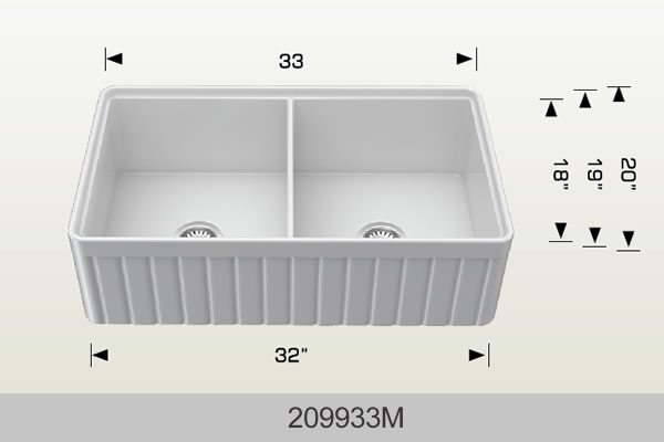 BOSCO 209933M Fireclay Apron Series Sink