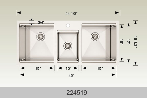 BOSCO 224519 Titanium Multi-Level workstation sink