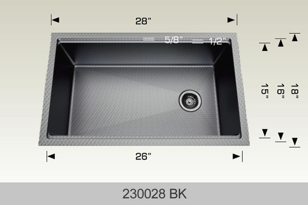 BOSCO 230028BK Textured Multi-Level Series Sink