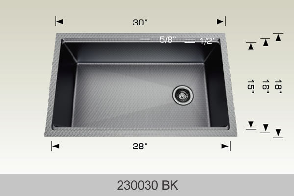 BOSCO 230030BK Textured Multi-Level Series Sink