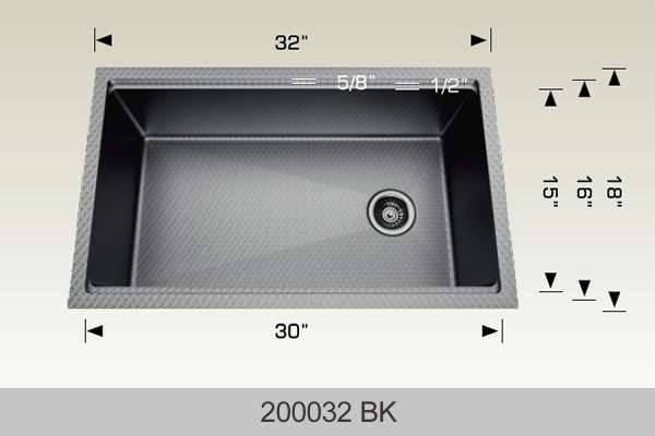 BOSCO 230032BK Textured Multi-Level Series Sink