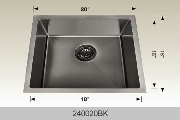 BOSCO 240020BK Textured Titanium Series Sink
