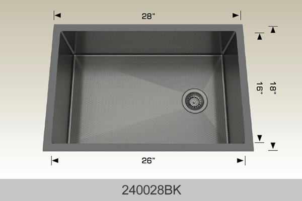 BOSCO 240028BK Textured Titanium Series Sink