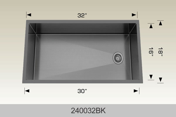 BOSCO 240032BK Textured Titanium Series Sink