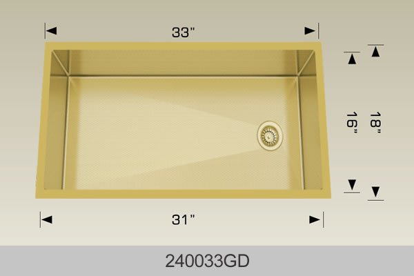 BOSCO 240033GD Textured Titanium Series Sink