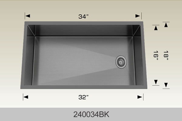 BOSCO 240034BK Textured Titanium Series Sink