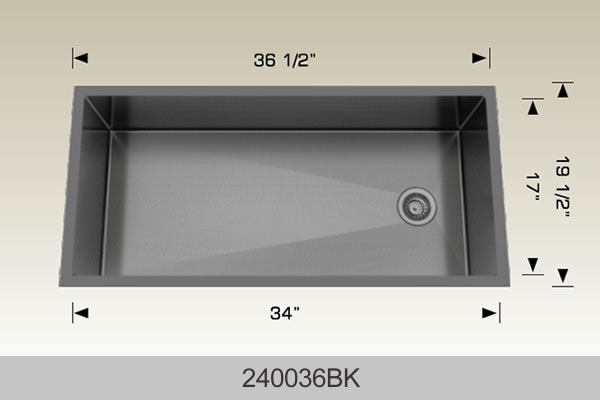BOSCO 240036BK Textured Titanium Series Sink