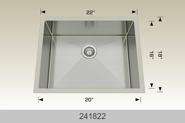 BOSCO 241822 Textured Titanium Series Sink