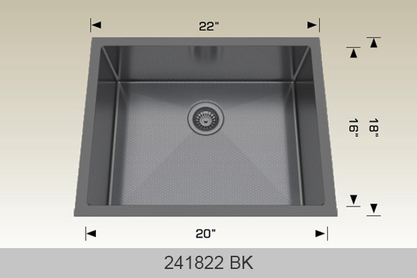 BOSCO 241822BK Textured Titanium Series Sink