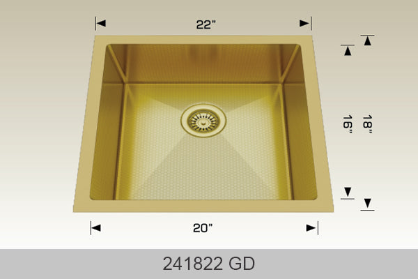 BOSCO 241822GD Textured Titanium Series Sink