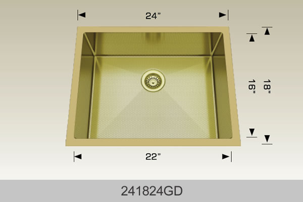 BOSCO 241824GD Textured Titanium Series Sink