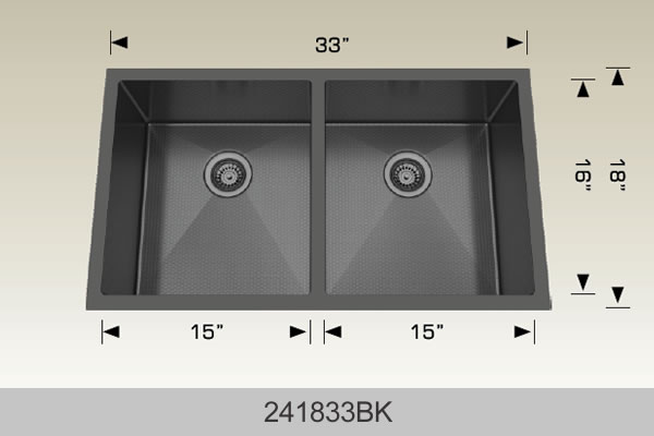 BOSCO 241833BK Textured Titanium Series Sink