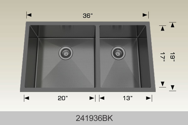 BOSCO 241936BK Textured Titanium Series Sink