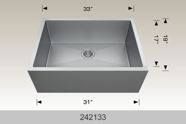BOSCO 242133 Textured Titanium Apron Sink Series Sink