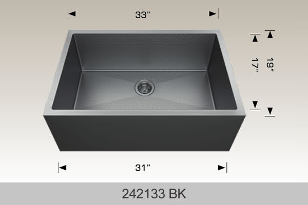 BOSCO 242133 BK Textured Titanium Apron Sink Series Sink
