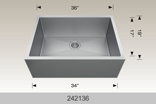 BOSCO 242136 Textured Titanium Apron Sink Series Sink