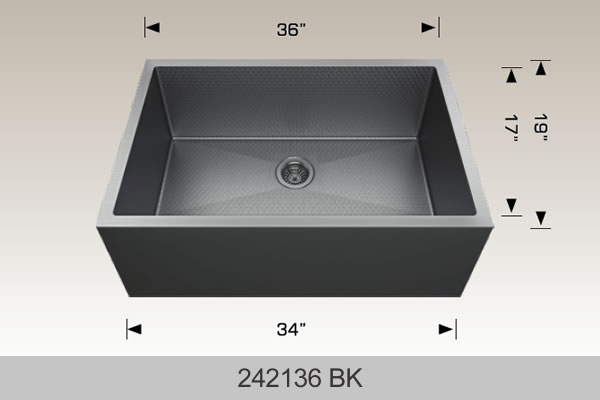 BOSCO 242136 BK Textured Titanium Apron Sink Series Sink
