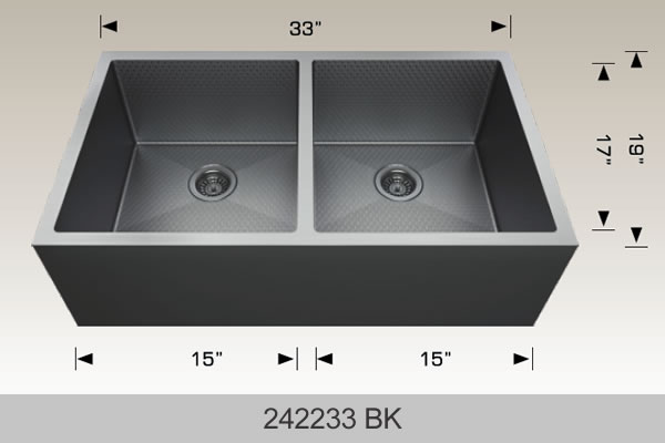 BOSCO 242233 BK Textured Titanium Apron Sink Series Sink