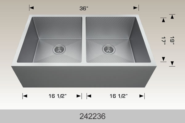 BOSCO 242236 Textured Titanium Apron Sink Series Sink