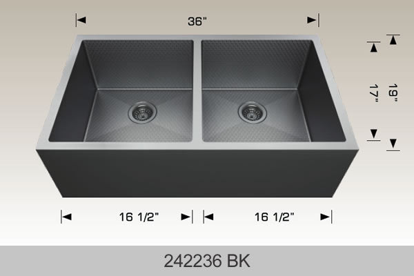 BOSCO 242236 BK Textured Titanium Apron Sink Series Sink