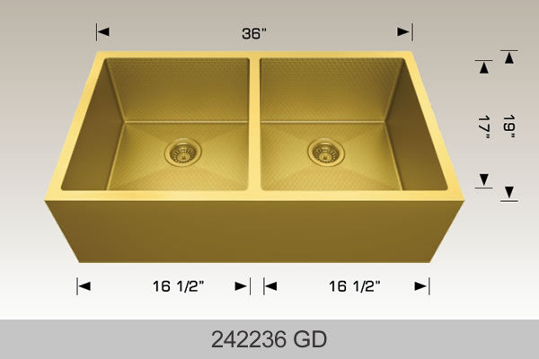 BOSCO 242236 GD Textured Titanium Apron Sink Series Sink