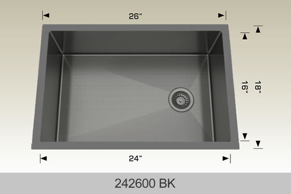 BOSCO 242600BK Textured Titanium Series Sink