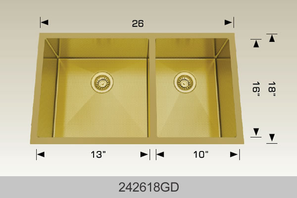 BOSCO 242618GD Textured Titanium Series Sink